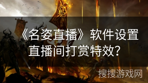 《名姿直播》软件设置直播间打赏特效？