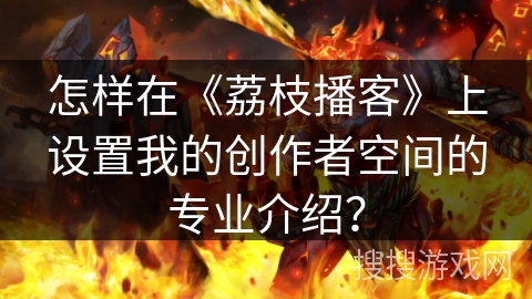 怎样在《荔枝播客》上设置我的创作者空间的专业介绍？