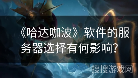 《哈达咖波》软件的服务器选择有何影响？
