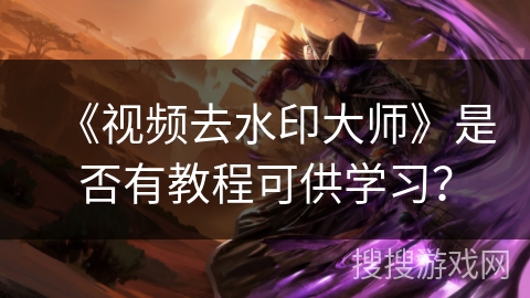 《视频去水印大师》是否有教程可供学习？