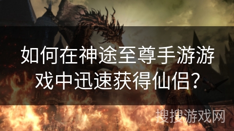 如何在神途至尊手游游戏中迅速获得仙侣？