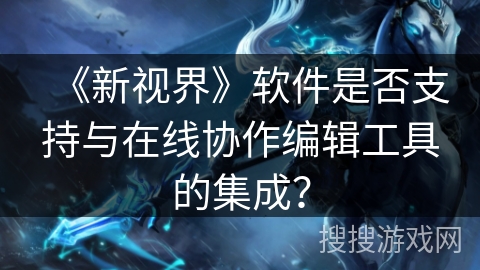 《新视界》软件是否支持与在线协作编辑工具的集成？
