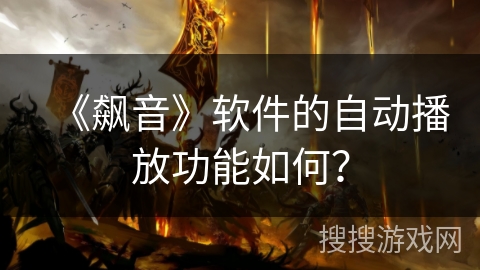 《飙音》软件的自动播放功能如何？