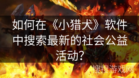 如何在《小猎犬》软件中搜索最新的社会公益活动？