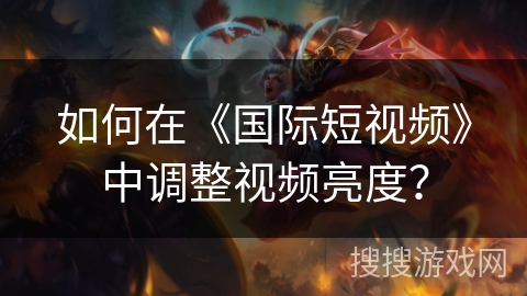 如何在《国际短视频》中调整视频亮度？