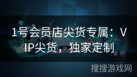 1号会员店尖货专属：VIP尖货，独家定制
