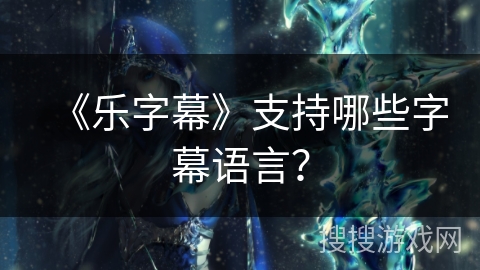 《乐字幕》支持哪些字幕语言？