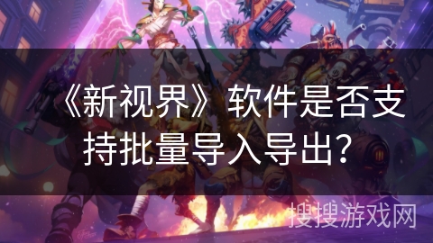 《新视界》软件是否支持批量导入导出？