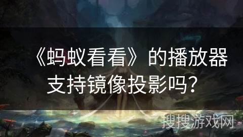 《蚂蚁看看》的播放器支持镜像投影吗？