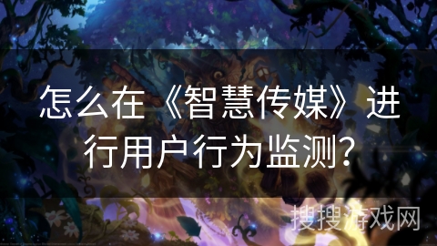 怎么在《智慧传媒》进行用户行为监测？