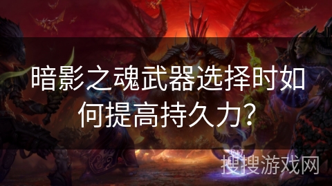 暗影之魂武器选择时如何提高持久力？