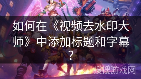 如何在《视频去水印大师》中添加标题和字幕？