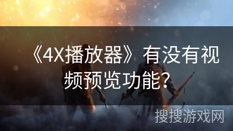 《4X播放器》有没有视频预览功能？