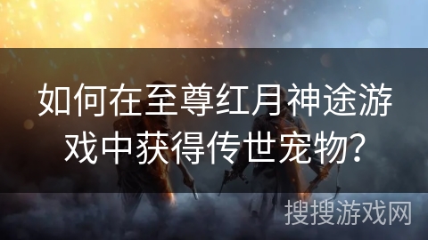 如何在至尊红月神途游戏中获得传世宠物？