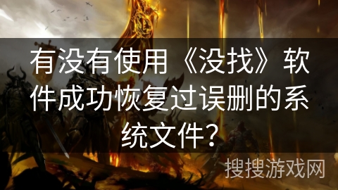 有没有使用《没找》软件成功恢复过误删的系统文件？