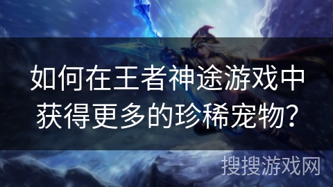 如何在王者神途游戏中获得更多的珍稀宠物？