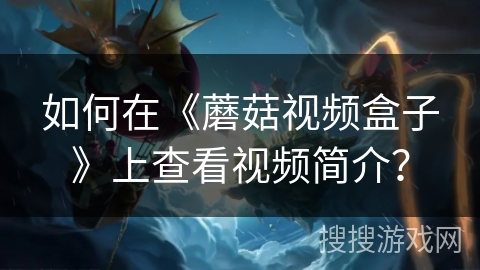 如何在《蘑菇视频盒子》上查看视频简介？