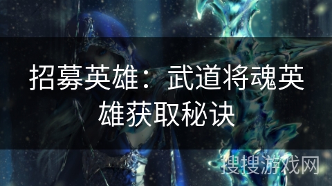 招募英雄:武道将魂英雄获取秘诀 招募英雄:武道将魂英雄获取秘诀