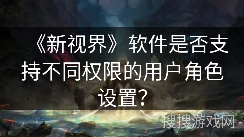 《新视界》软件是否支持不同权限的用户角色设置？