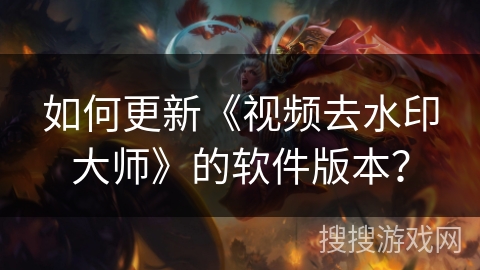 如何更新《视频去水印大师》的软件版本？