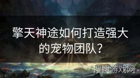 擎天神途如何打造强大的宠物团队？