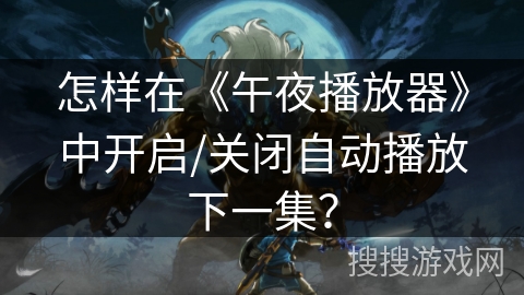 怎样在《午夜播放器》中开启/关闭自动播放下一集？