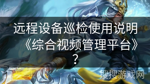 远程设备巡检使用说明《综合视频管理平台》？
