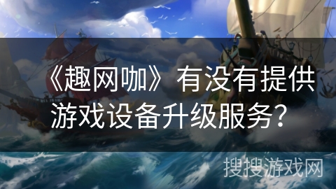 《趣网咖》有没有提供游戏设备升级服务？