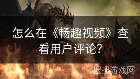 怎么在《畅趣视频》查看用户评论？