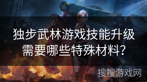 独步武林游戏技能升级需要哪些特殊材料？