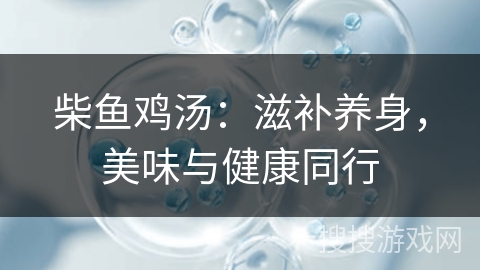 柴鱼鸡汤：滋补养身，美味与健康同行