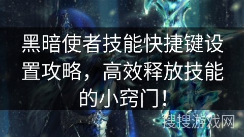 黑暗使者技能快捷键设置攻略，高效释放技能的小窍门！