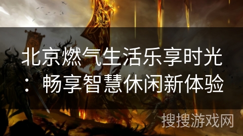 北京燃气生活乐享时光：畅享智慧休闲新体验