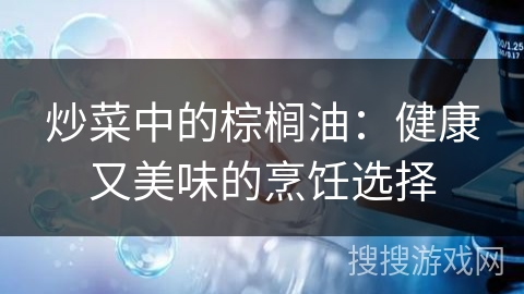 炒菜中的棕榈油：健康又美味的烹饪选择