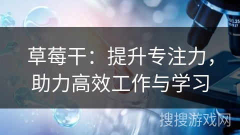 草莓干：提升专注力，助力高效工作与学习