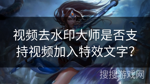 视频去水印大师是否支持视频加入特效文字？