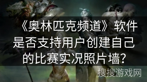 《奥林匹克频道》软件是否支持用户创建自己的比赛实况照片墙？
