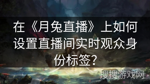 在《月兔直播》上如何设置直播间实时观众身份标签？