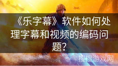 《乐字幕》软件如何处理字幕和视频的编码问题？
