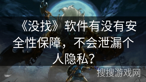 《没找》软件有没有安全性保障，不会泄漏个人隐私？