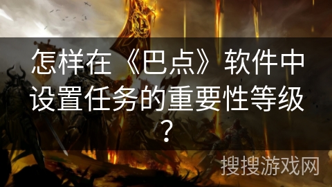 怎样在《巴点》软件中设置任务的重要性等级？
