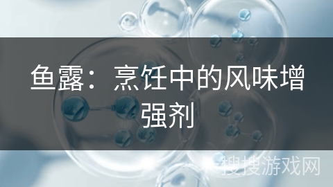 鱼露:烹饪中的风味增强剂 鱼露:烹饪中的风味增强剂