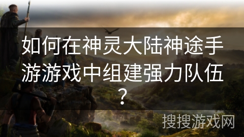 如何在神灵大陆神途手游游戏中组建强力队伍？