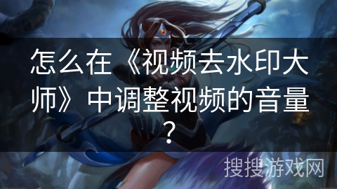 怎么在《视频去水印大师》中调整视频的音量？
