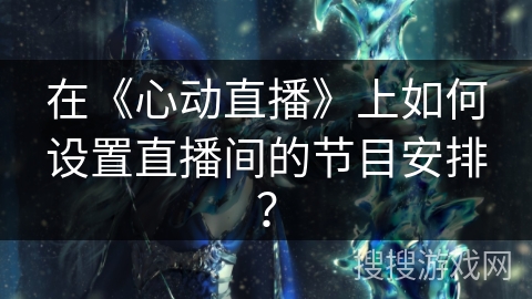 在《心动直播》上如何设置直播间的节目安排？