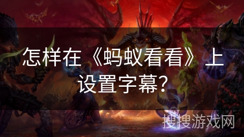 怎样在《蚂蚁看看》上设置字幕? 怎样在《蚂蚁看看》上设置字幕?