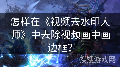 怎样在《视频去水印大师》中去除视频画中画边框？