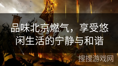 品味北京燃气，享受悠闲生活的宁静与和谐