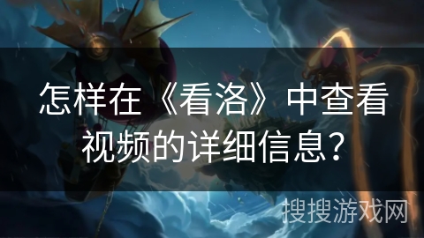 怎样在《看洛》中查看视频的详细信息？