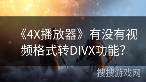 《4X播放器》有没有视频格式转DIVX功能？